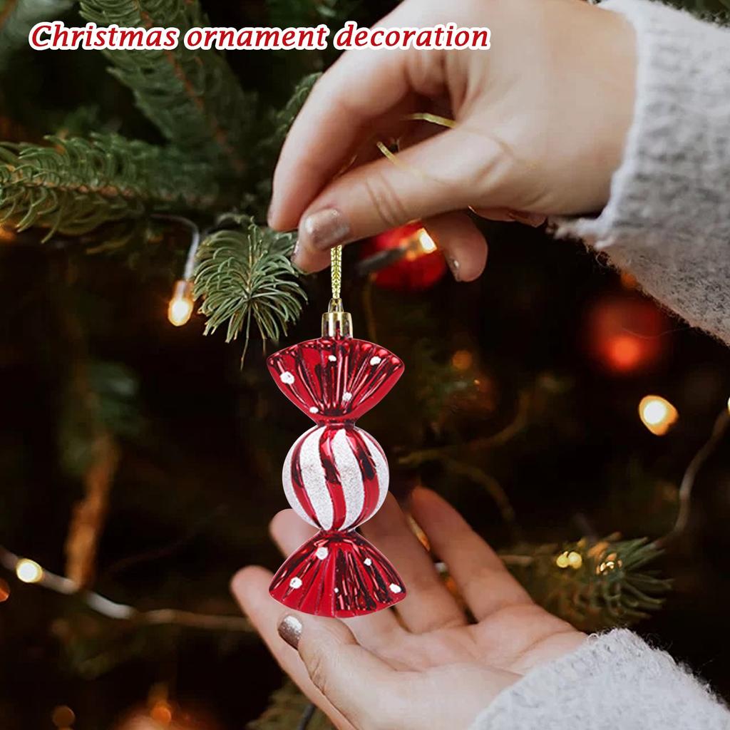 Christmas Decoration Glossy Lollipop Swirl Painted Christmas Candy Christmas Tree Ornament Pendant  Gift Card Xmas Cheap Stocking Stuffers