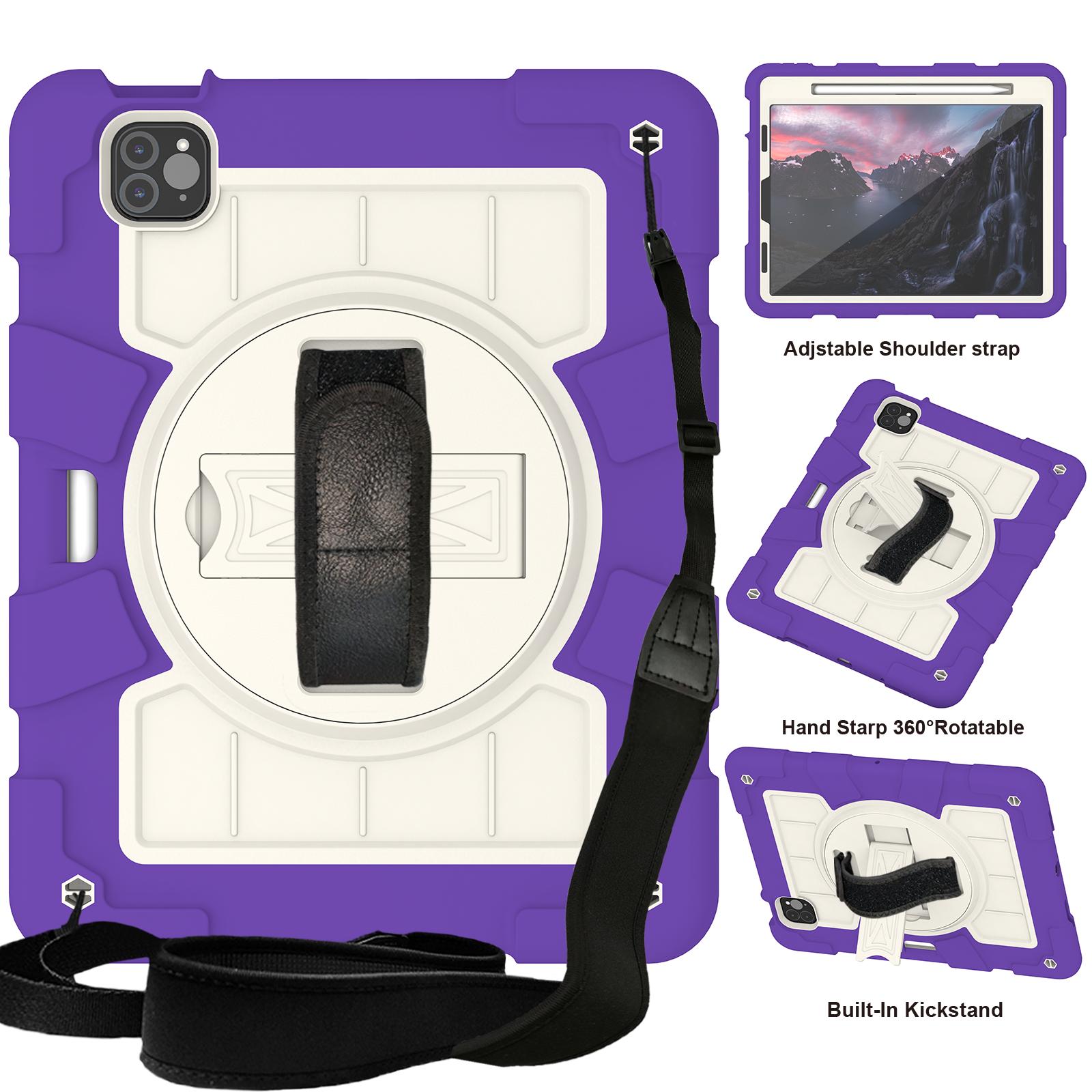 

360 Rotating Case Universal for IPad Pro 11 2018 2020 2021 2022 Air 4 5 10.9 Kickstand Cover Shockproof with Hand Shoulder Strap iPad Air 4-Air 5