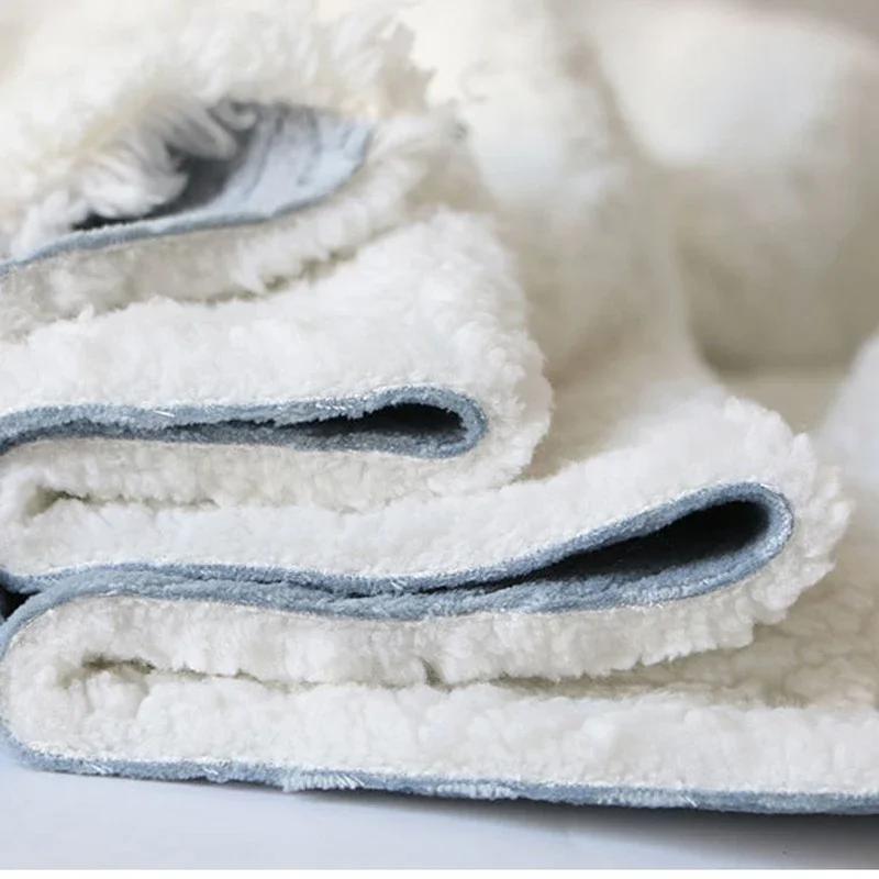 Soft Warm Coral Fleece Cape Blanket Winter Office Students Wearable Nap Blanket Multifunction Small Quilt Shawl Blankets