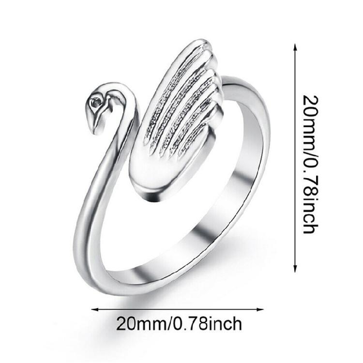 Swan Open Finger Ring Trendy Swan Band Ring Adjustable Promise Ring Jewelry Gift