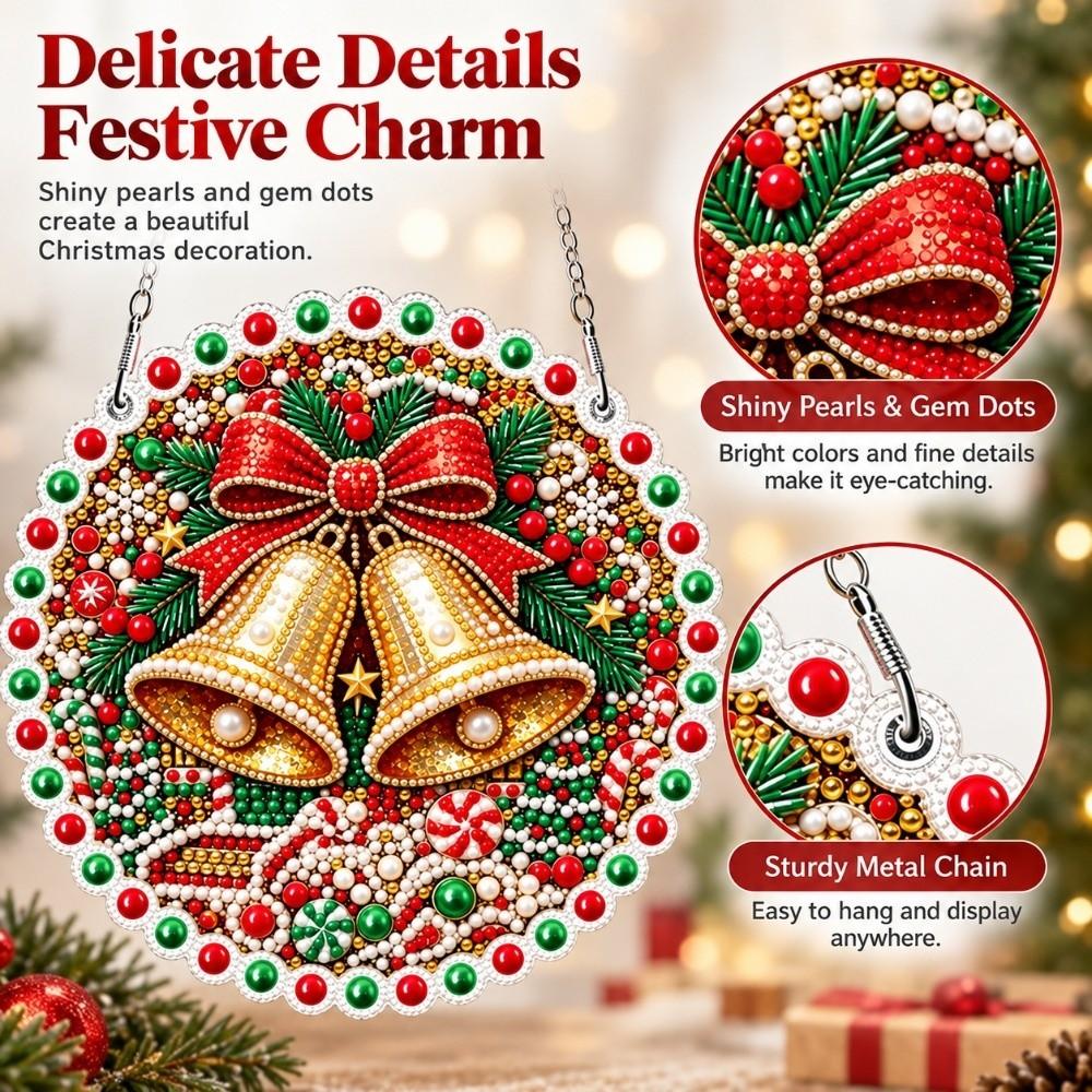 5D Christmas Diamond Painting Set DIY Craft Xmas Acrylic Pendant  Home Decoration