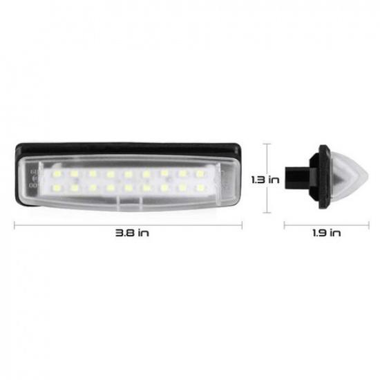 2x LED License Plate Light Rear Lamps Tag 6000K For Toyota Yaris Sedan 2007-2012