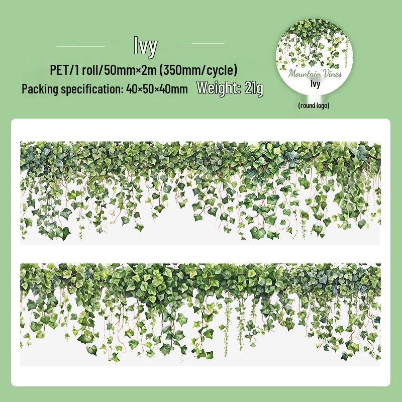 Beautiful Day Washi Tape: Mountain, Wild Branch & Vine Series - 6 Styles for Journal Decoration