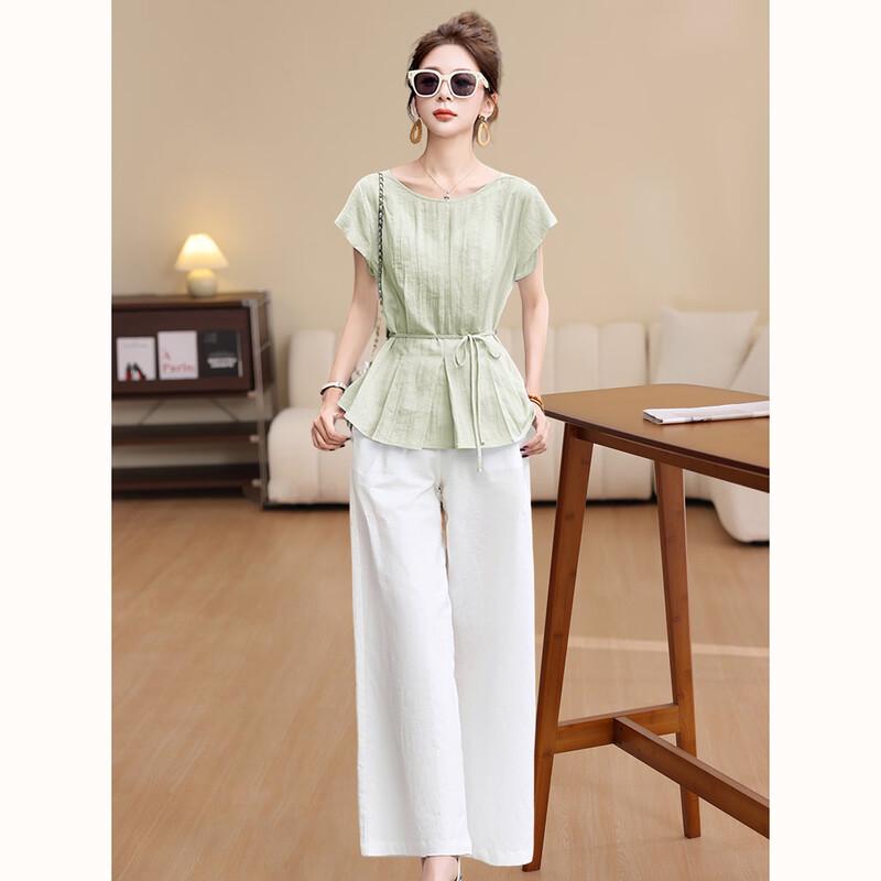 D.F.DEAR Women's Elegant French Style Two-Piece Summer Set