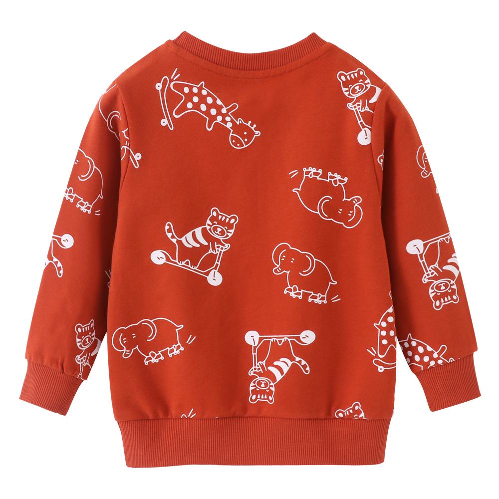 Boys' Cartoon Cotton Long Sleeve Round Neck Sweatshirt - Autumn Children's Clothing