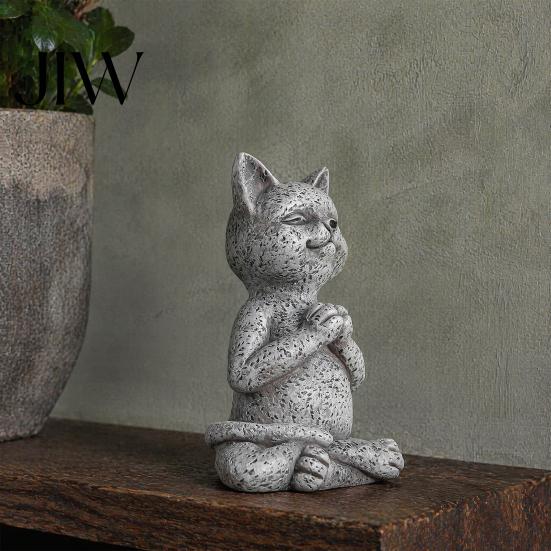 Cute Garden Sculpture for Landscaping Meditation Animal Figurine Ornament, Resin Zen Statue, Stress Relief Sitting Weather Resistant Yard Ornament