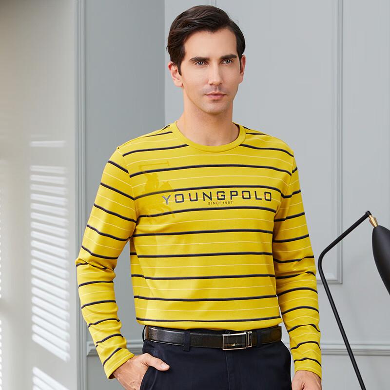 Men s Business Casual Striped Long Sleeve T-Shirt L