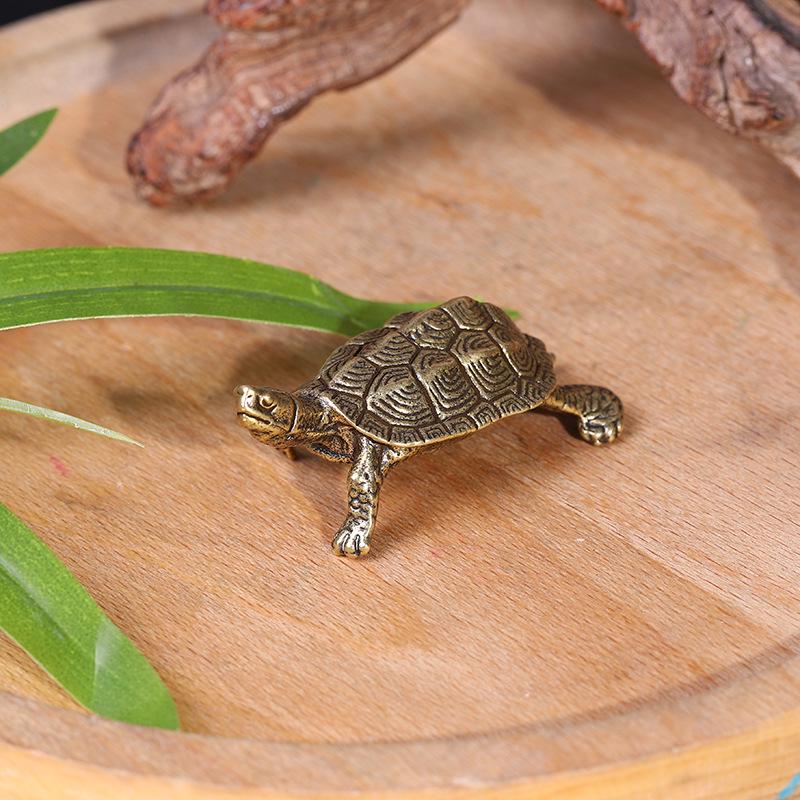 Handcrafted Longevity Turtle Ornament - Solid Old-Fashioned Tea Pet Gift for the Home