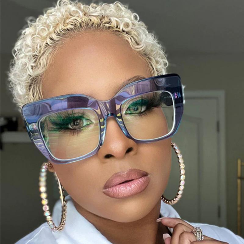 Luxury Brand Anti Blue Light Square Transparent Glasses Frame Oversized Eyeglass For Women Reading Glasses Presbyopia Eyeglasses