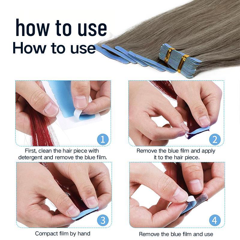 Curved Weft Hair Extension Invisible Sweatproof Glue Double-Sided Tape