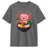 Axolotl Eating Ramen Graphic Japanese Kawaii Anime Men Tee Shirt Short Sleeve Round Collar T-Shirts Graphic Clothes