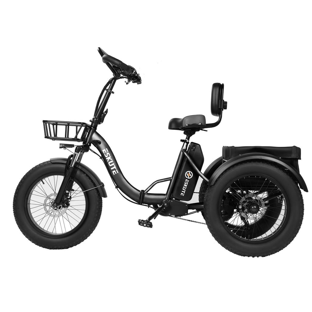 ESKUTE T302 Pro Elektrische Bakfiets, 48V 20.8Ah Batterij, met Achterzitje met Rugleuning & Voor-/Achtermandjes