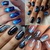 24 Pieces Of Manicure, Galaxy Dream Collection, Medium And Short Square Wearing Nail Pieces.