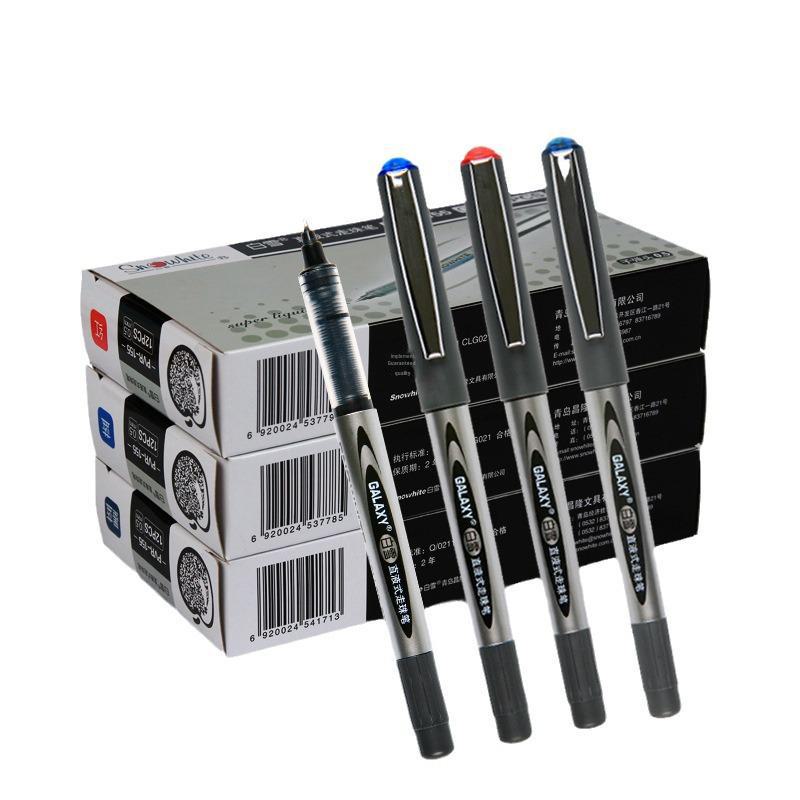 Snow White Quick-Dry 0.38mm Liquid Ballpoint Pen, Refillable, Large-Capacity for Office & Study