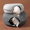 1 Pcs Pet Tunnel Donut Cat Bed(dark Gray)