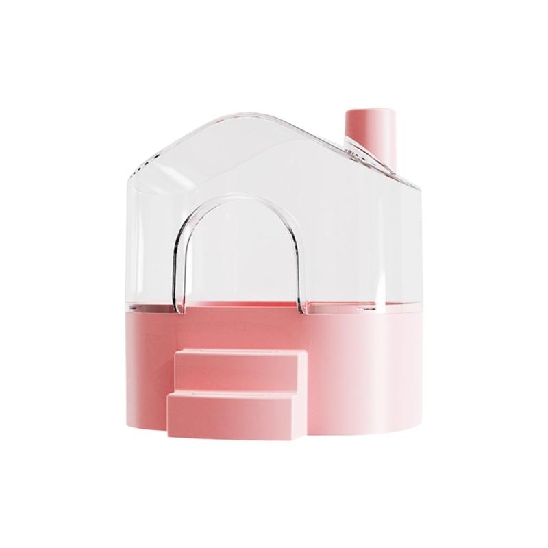 

Clearly view 360Degree Hamster Sand Bath House SplashProof Base For Exploration Sleep Hideouts Easy Cleaning Maintenance розовый