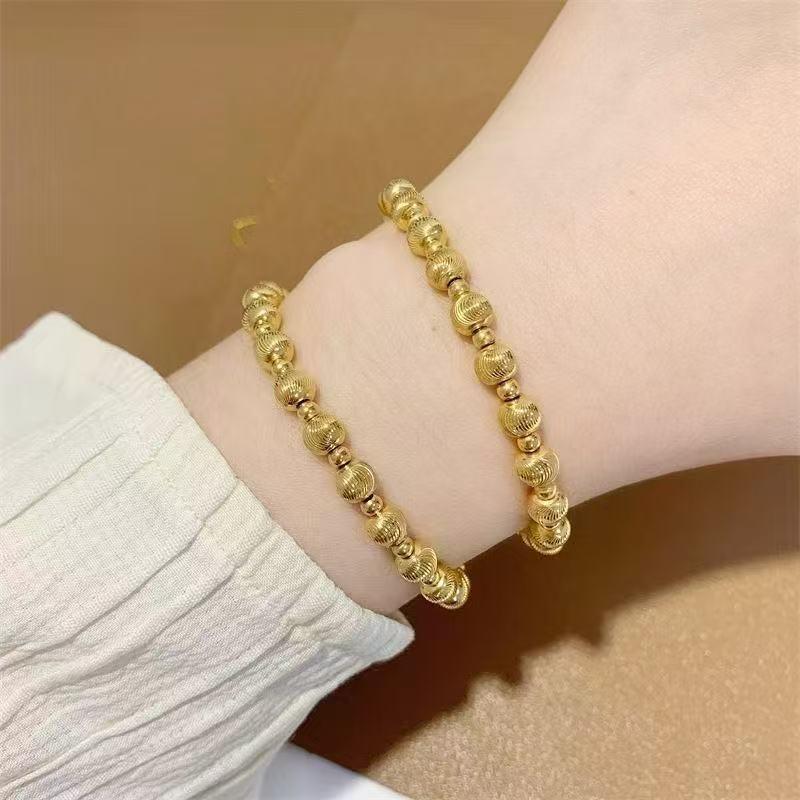 Damska luksusowa bransoletka z pozłacanego koralika z kocim okiem