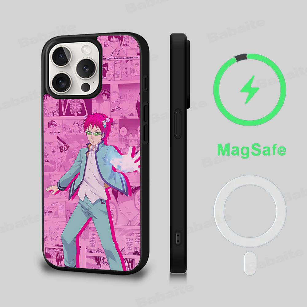 Saiki Kusuo No Psi Nan Phone Case Magnetic Case For IPhone 16 14 13 12 11 15 Pro Max Plus For Magsafe Wireless Charge Cover