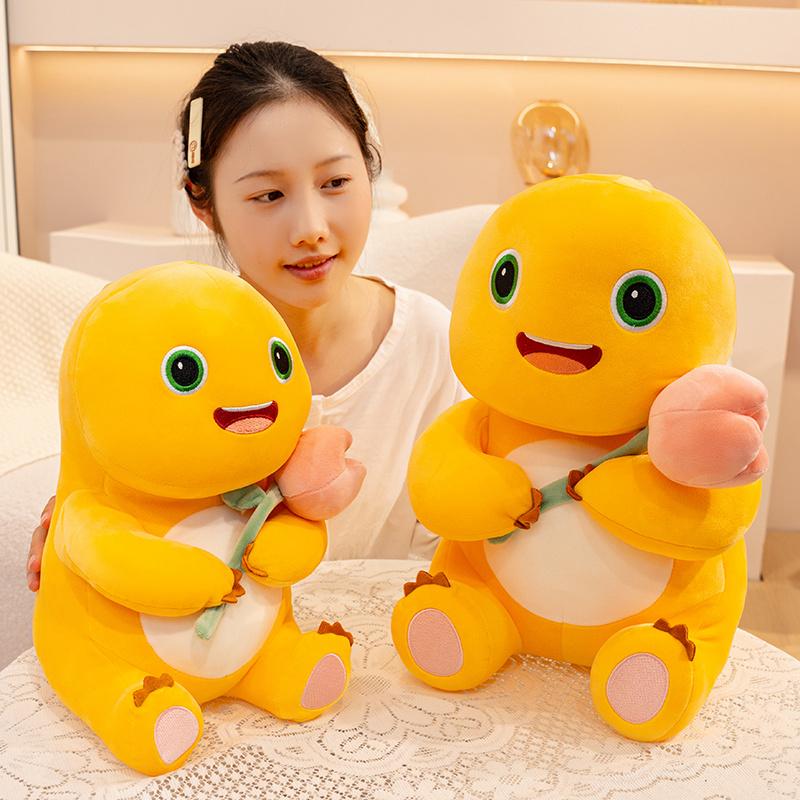 Favorite Toy Unisex Kids Cute Nailong Milk Dragon Plush Toy Stuffed Animals Dinosaur With Heart Rose Flower Cuddly Nailong Plushie For Kids Birthday Gift