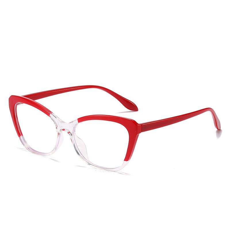 Tr90 Anti-Blue Cat Eye Flat Mirror Contrasting Colors Personalized Plain Simple Glasses Frame Glasses Frame