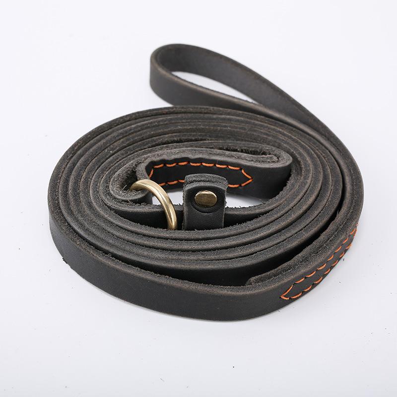 

Верхний слой воловьей кожи Поводок-цепь P Интегрированная взрывозащищенная собачья цепь Немецкий колли Тренировочная шовная веревка из воловьей кожи 2.0 width 1m