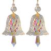 2Pieces Christmas Crystal Windchimes Colorful Glass Bells Suncatchers Prisms for Home and Holiday Party Decoration