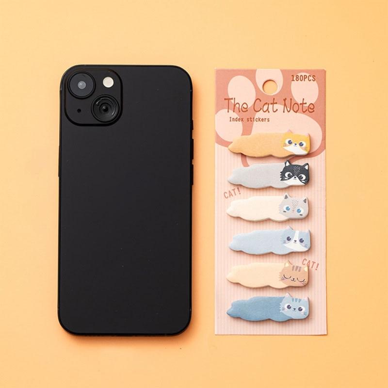 180Sheets Kitten Index Tabs Page Marker Adhesive Notes Memo Pad Index Sticker Reminder on Notebook Planner Calendar