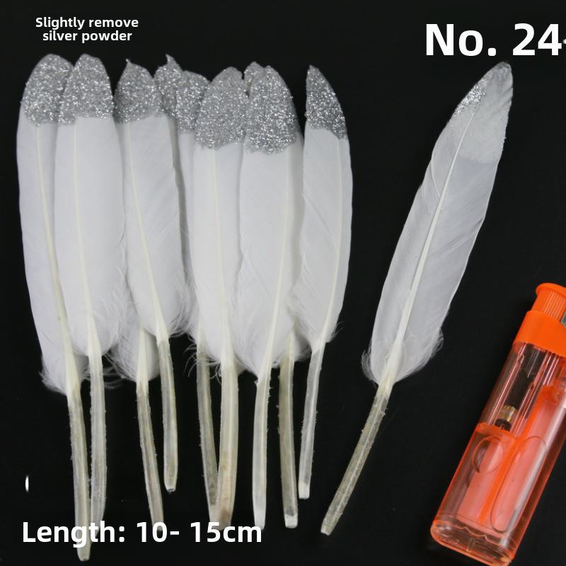 DIY Feather Jewelry Accessories: Large Floating Gold Feather, Small Straight Knife, Spray Gold Gradient Feather