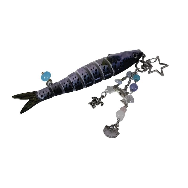 Fish Bag Pendant Bag Charm Fishing Keyring Plastic Texture Key Accessory Suitable for Fashion Women Girls Present