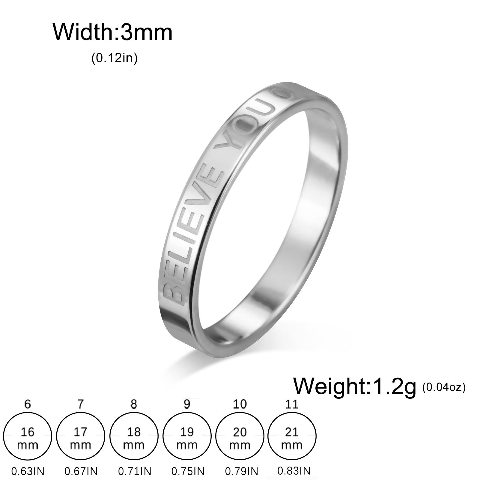 

2/3/6mm Customized Name Ring for Couples Stainless Steel Stackable Ring Engraved Name Personalized Father s Day Christmas Gifts 6&Steel Color