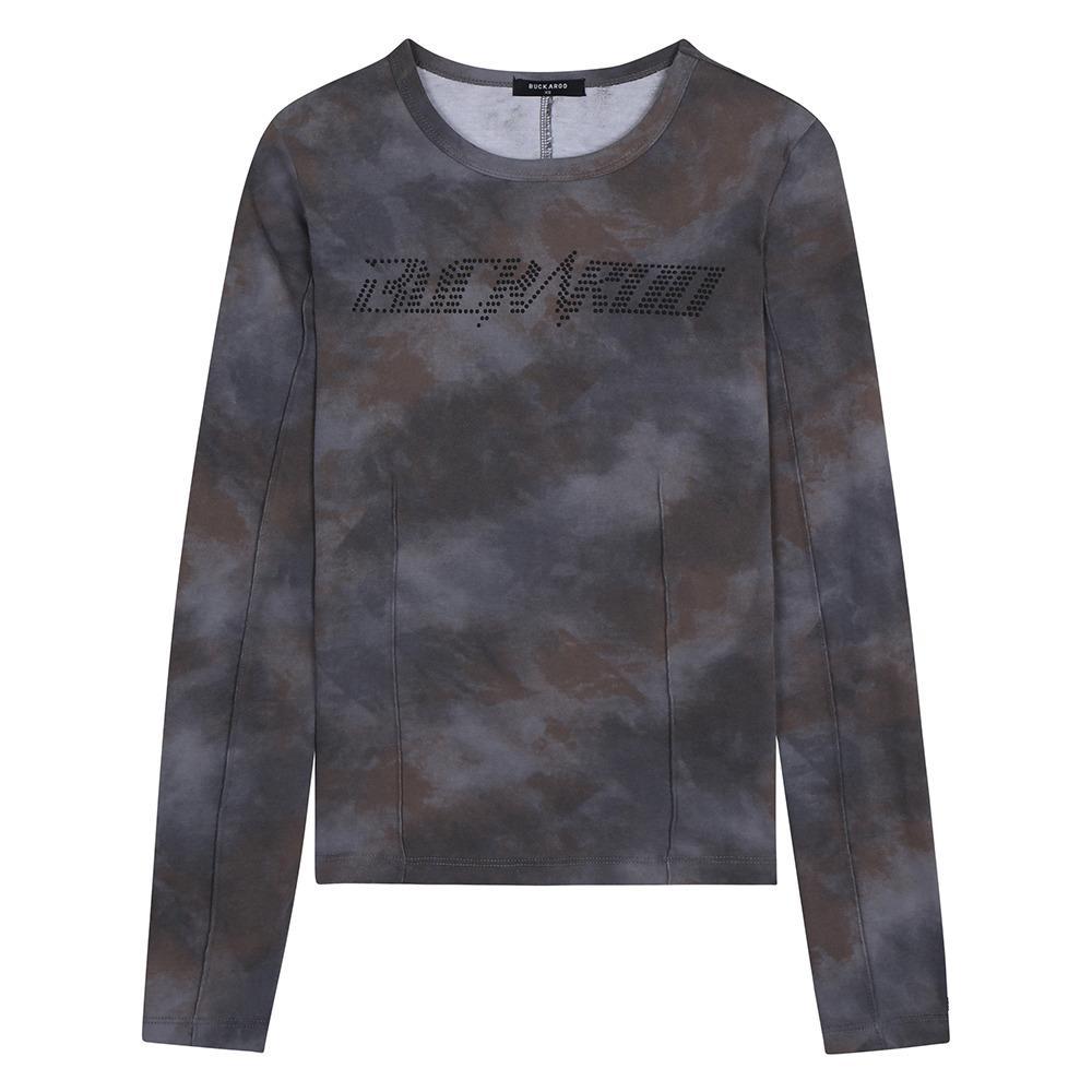Burkeru Women S Studded Lettering Round T-Shirt Mixed Mix_Xs