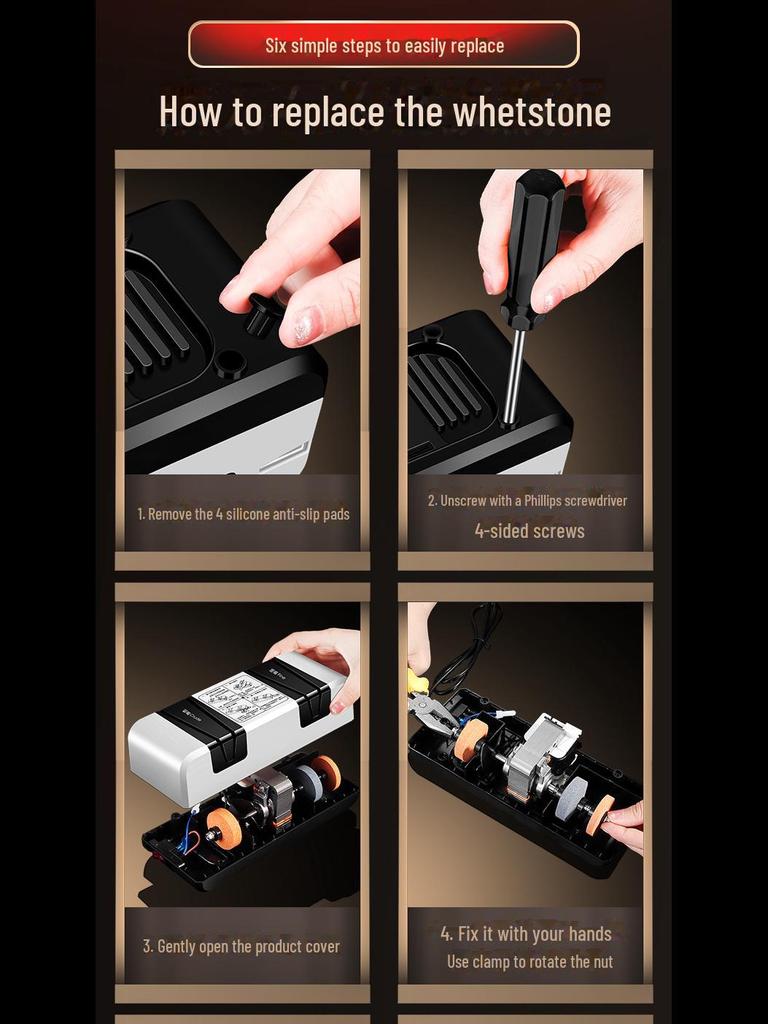 Automated Multi-Use Electric Knife Sharpener with Diamond and Jade Components