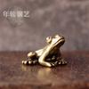 Mini Grenouille en Laiton Massif Ornement de Bureau Porte-clés Décoratif Figurine Animale Décoration de Maison