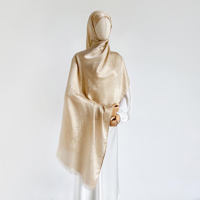 70*180cm Women Hijab Jacquard Scarf Muslim Wrap Ramadan Islam Winter Headscarf Hijabs Shawl Turban Neckerchief