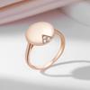 Russian Style Rose Gold Color Pure Smooth Circle Ring For Women Natural Zircon Bridal Gift Eternal Love Jewelry