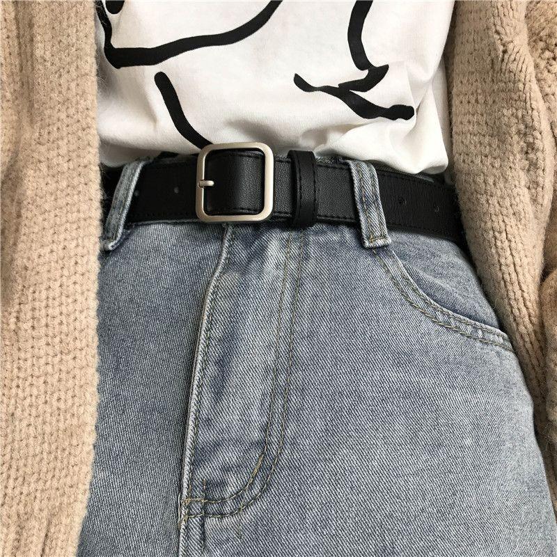 Retro Classic Womens Waist Belt In Soft Pu Leather With Square Buckle For Daily Use