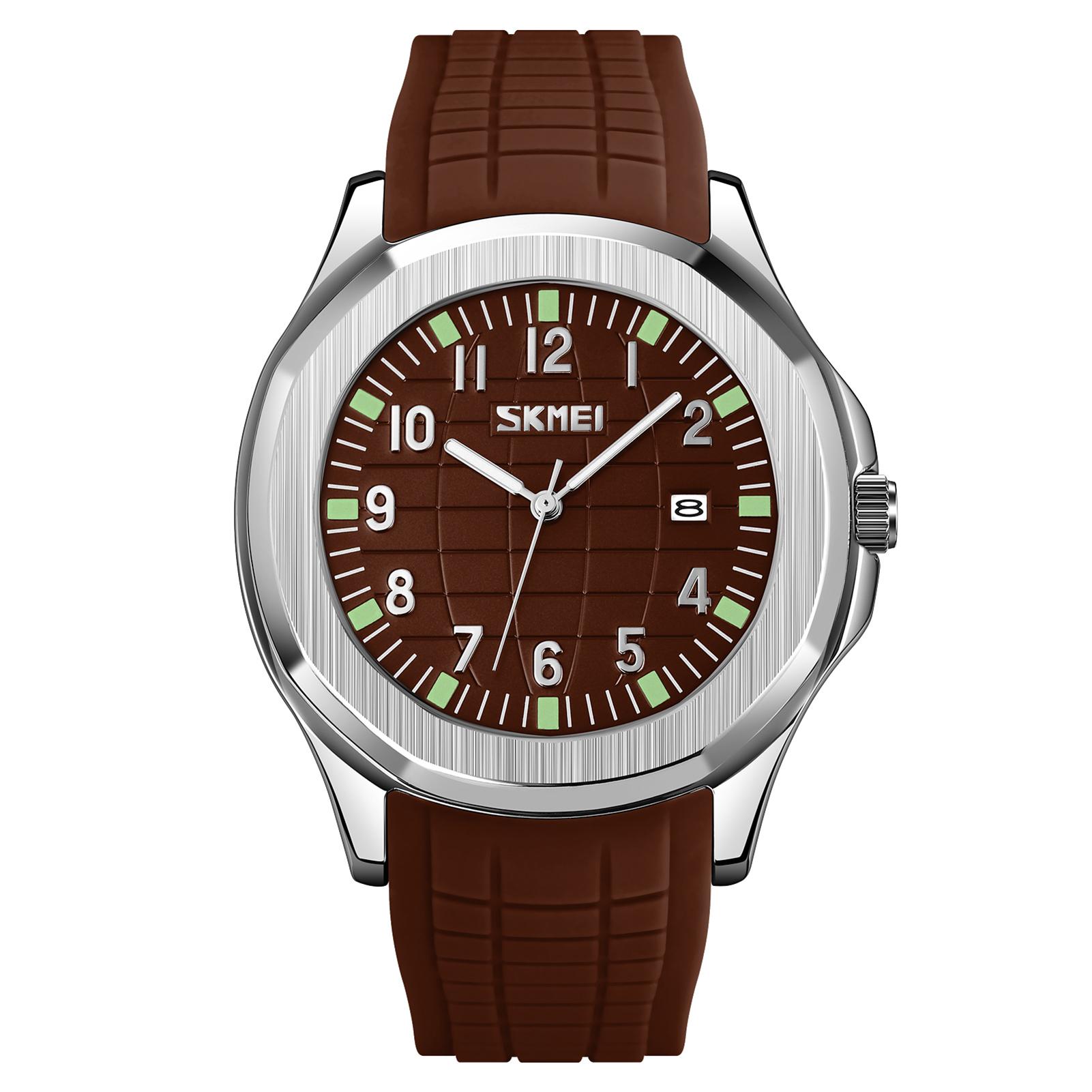 

SKMEI 9286 Нейтральные часы 30 м Водонепроницаемые Светящиеся весы Модные спортивные кварцевые часы коричневый
