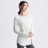 Haut de Yoga Manches Longues pour Femme Séchage Rapide Coupe Ample T-shirt d'Entraînement Course Pilates Gymnastique Fitness Longueur au-dessus des Hanches