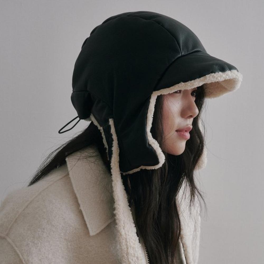 Allincomplete Leather Poodle Padding Balaclava  3 Colors 