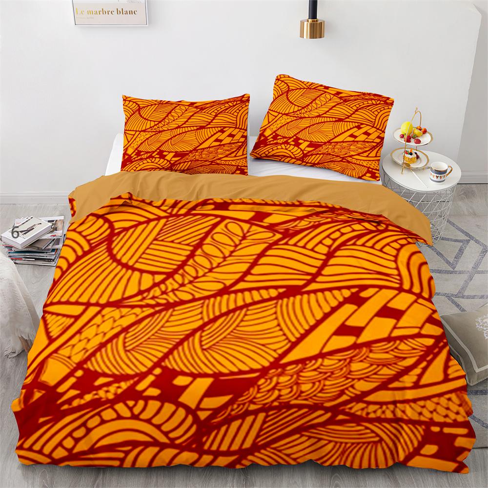 Tribal Duvet Cover Set Secret Tribe Pattern In Bohemian Style Decorative Polyester Bedding Set with Pillowcase King Queen Size