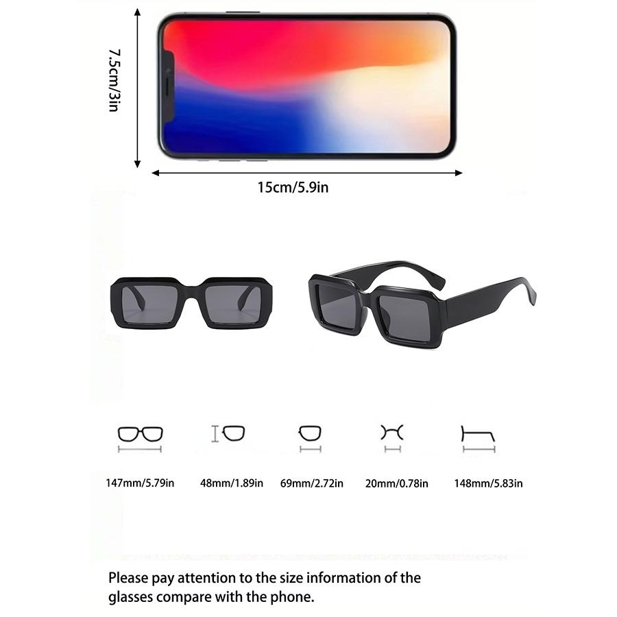 Sunglasses Men's and Women's Retro Rectangular Frame Classic Decorative Travel Beach Vacation Daily Wear Glasses