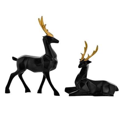 Set of 2 Deer Pair Statue for Vastu Figurine Home Decor Office Living Room Decorative Showpiece Sculpture Figurine Handmade Diwali and Festival Statue