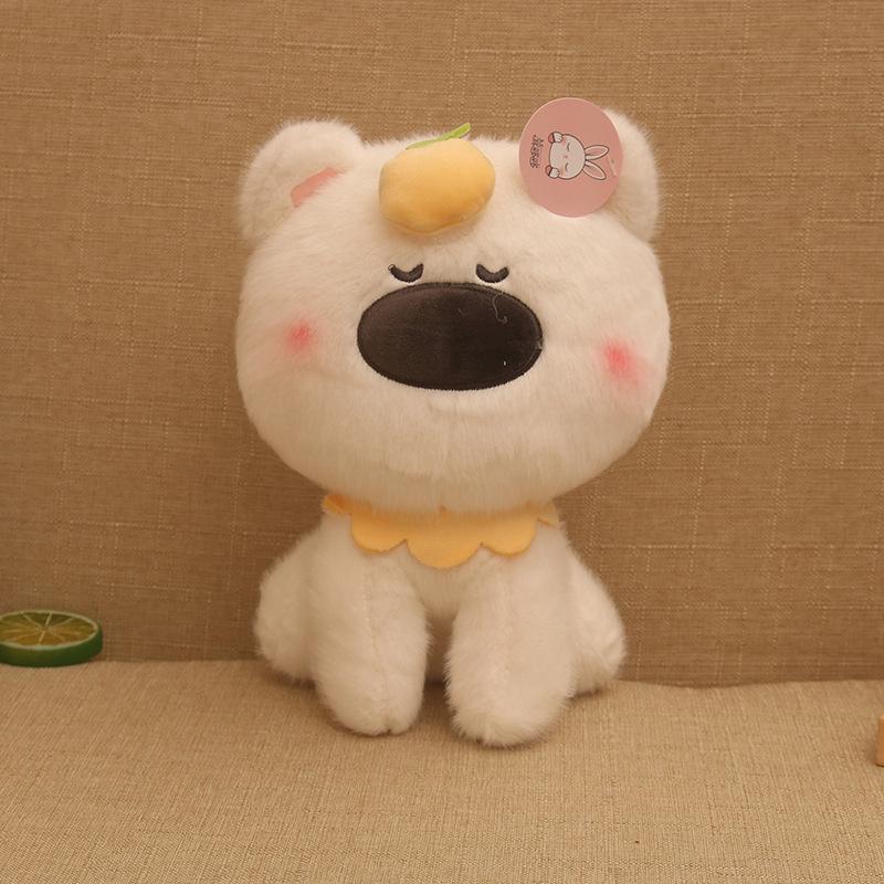 

Fruit Nose Big Dog Plush Toys Cute Cartoon Girl Holiday Wedding Dolls Gifts жовтий