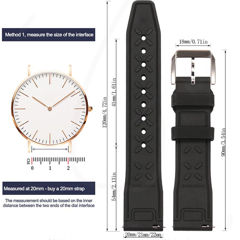 Rubber Silicone Watch Strap for IWC Pilot's Band Quick Release Bracelet Fluororubber Watchband