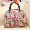 Handbag Ladies Spring Bento Fashion Casual Fine Print Practical Strap Double