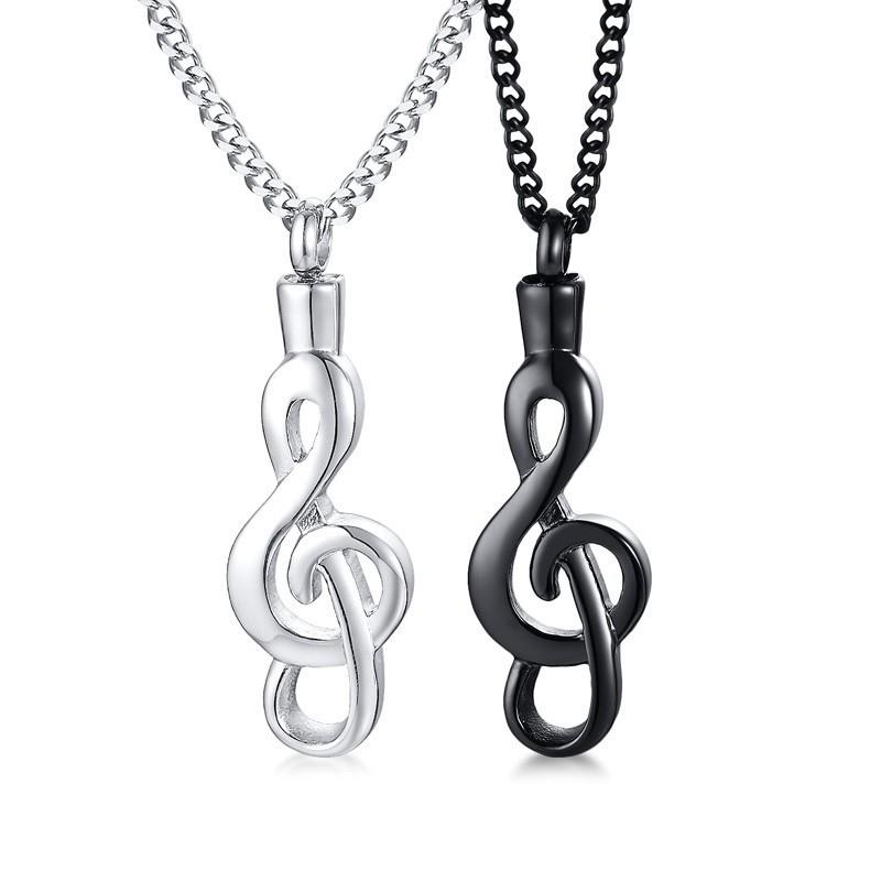 Vnox Openable Music Note Urn Necklaces For Women Men Keepsake Unisex Accessory with 24" Stainless Steel Chain