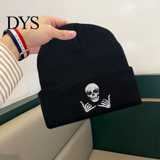 Pohodlná zimní čepice Beanie Pletená Vyšívaná Teplá Zábavný Design Silná Pružná Unisex pro Každodenní Nošení Venkovní Sporty