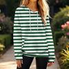 Women's Fashion Casual Striped Print Pullover Long-Sleeve Hooded Sweatshirt