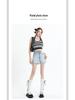 2025 Summer High Waist Retro A-Line Denim Shorts for Women