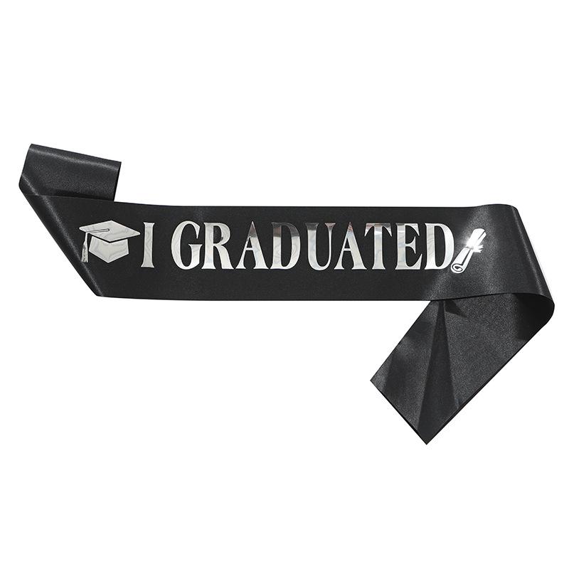 2026 European and American Fashion Graduation Strap IGRADUATED Etiquette Strap Ribbon Graduation Party Clothing Shoulder Strap Dress Up